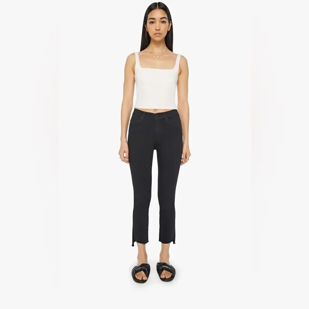 MOTHER The Insider Crop Step Fray in black Not Guilty 26